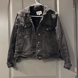 Washed black denim jacket medium